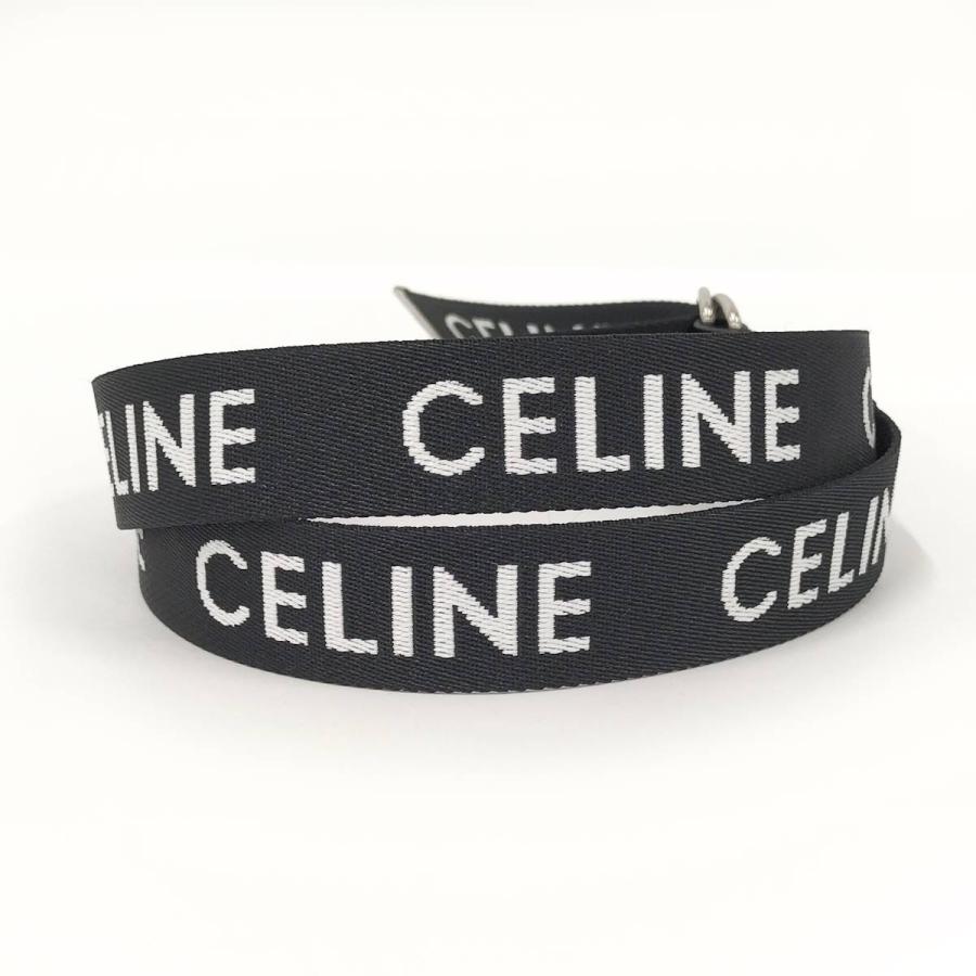 CELINE（セリーヌ） ダブルリング ベルト キャンバス ブラック 30MM