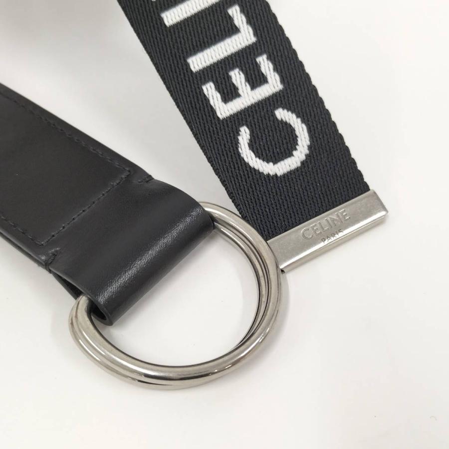 CELINE（セリーヌ） ダブルリング ベルト キャンバス ブラック 30MM