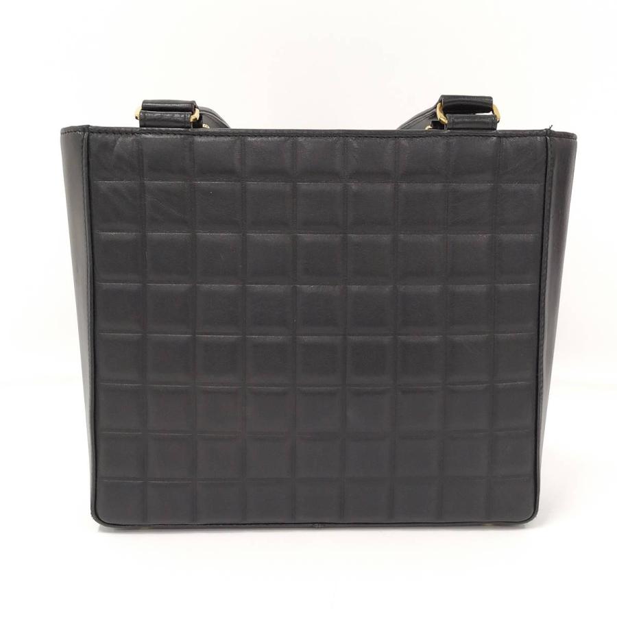 CHANEL トートバッグ チョコバー レザー ブラック A17809の画像