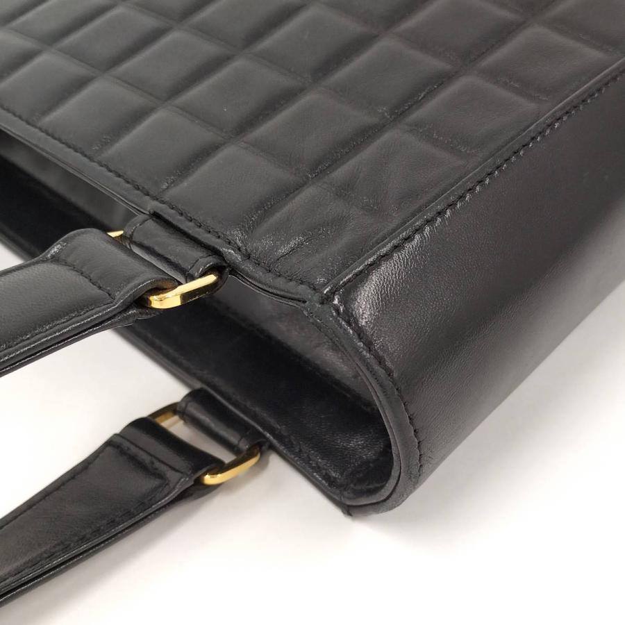 CHANEL トートバッグ チョコバー レザー ブラック A17809の画像