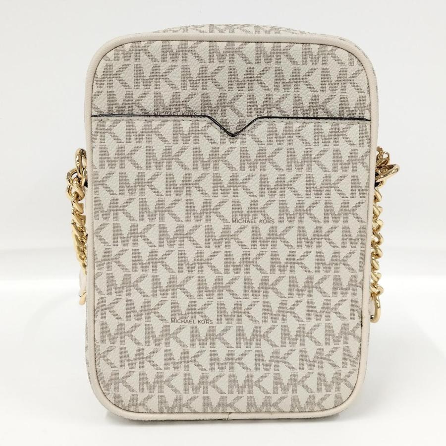 Michael Kors マイケルコース バッグ MKシグネチャー 2wayショルダー  ホワイト PVC/レザー ショルダーバッグ
 PVCコーティングキャンバス/レザー ホワイト レディース【中古】460 MICHAEL KORS（マイケルコース） ショルダーバッグ MKシグネチャー PVC