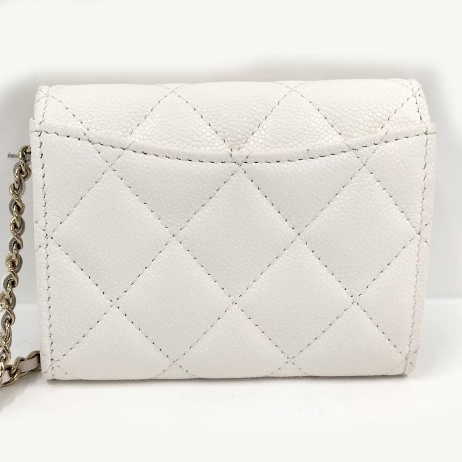 ®*️様 CHANEL シャネル　チェーンウォレット　キャビア　白 CHANEL（シャネル） チェーンウォレット キャビアスキン レザー