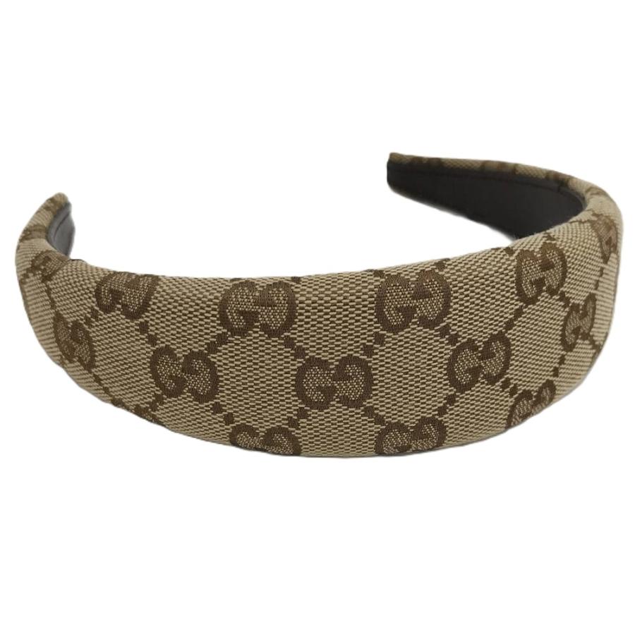 GUCCI（グッチ） カチューシャ ヘアバンド GGキャンバス ベージュ系