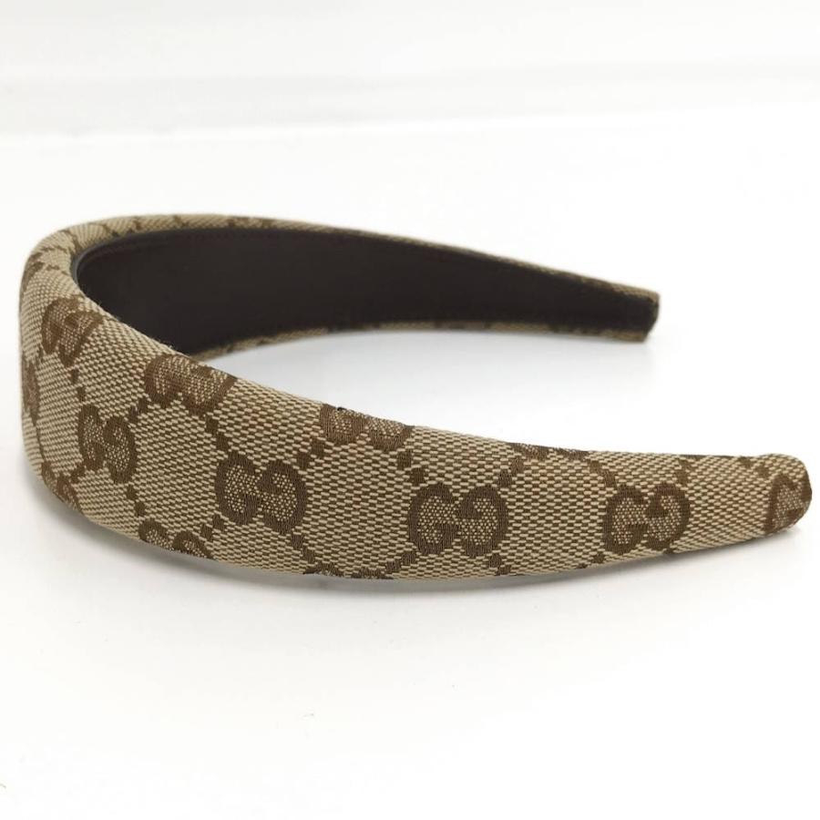 GUCCI（グッチ） カチューシャ ヘアバンド GGキャンバス ベージュ系