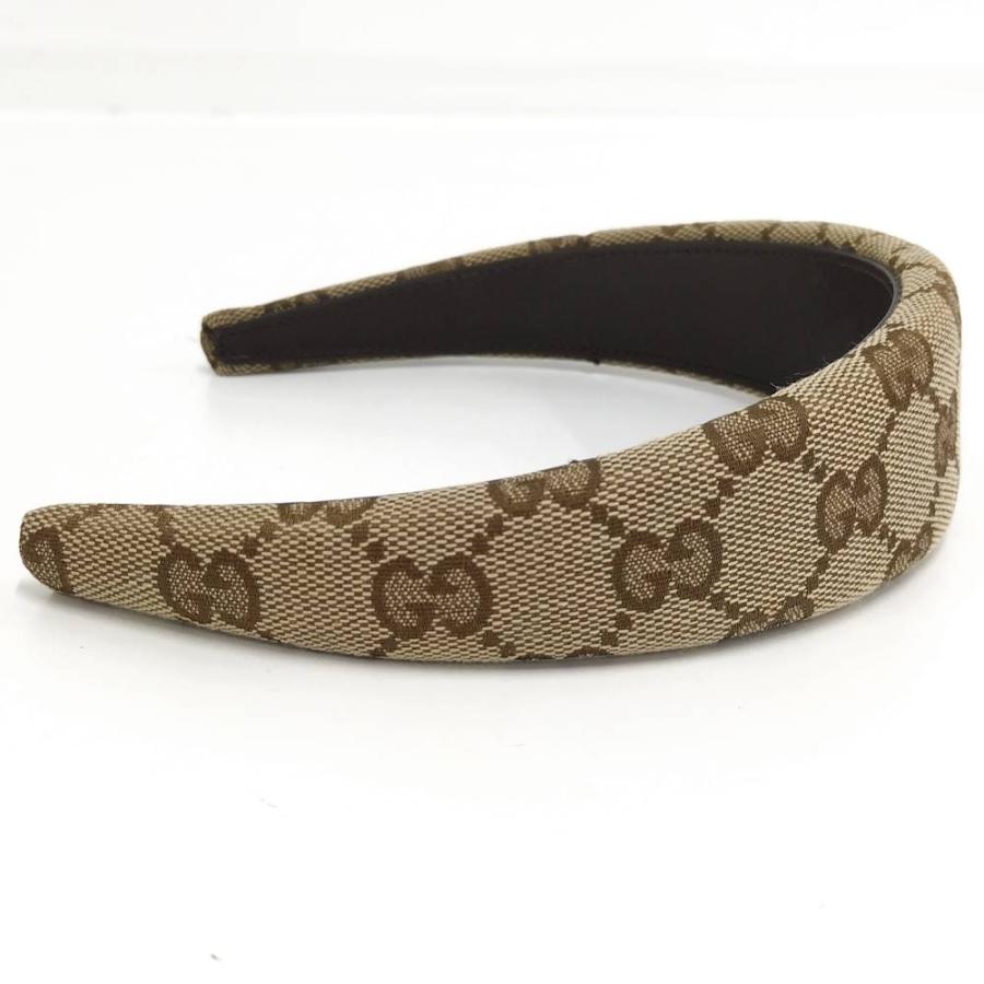 GUCCI（グッチ） カチューシャ ヘアバンド GGキャンバス ベージュ系
