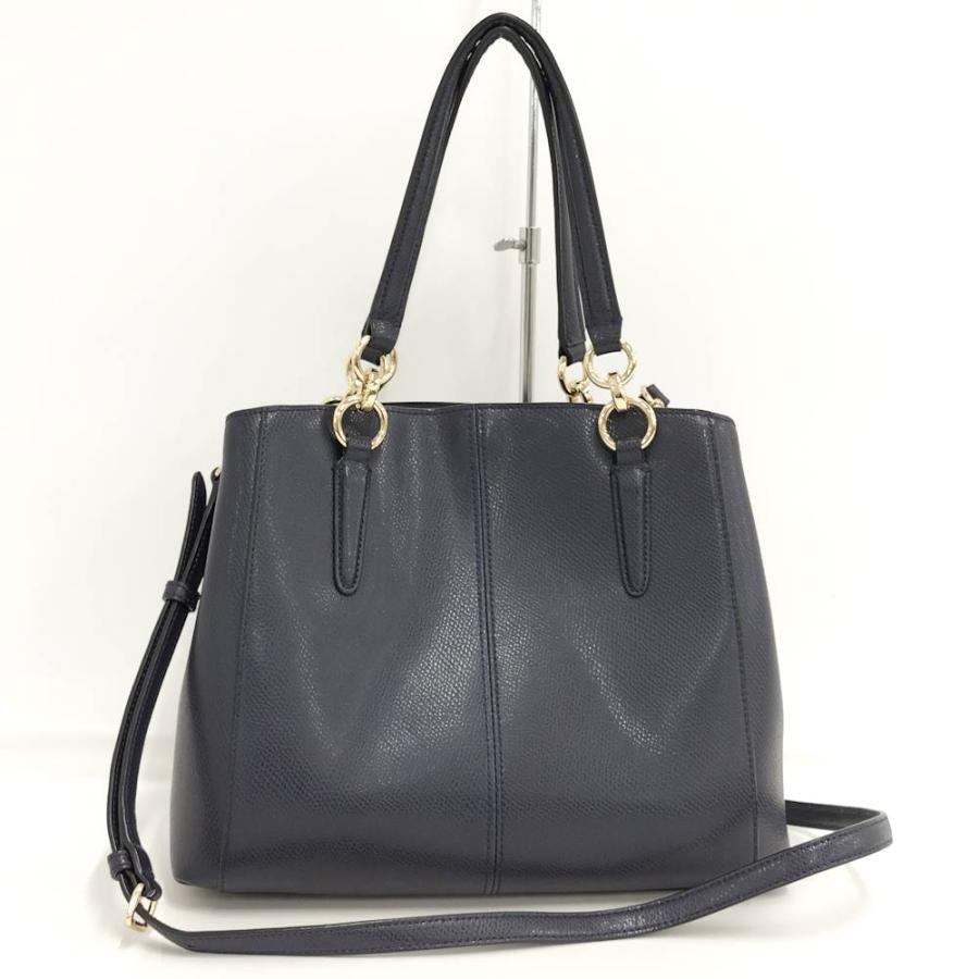 【美品】COACH 2WAY ショルダーバッグ トートバッグ ネイビー コーチ COACH（コーチ） COACH 2WAY ショルダーバッグ トートバッグ レザー