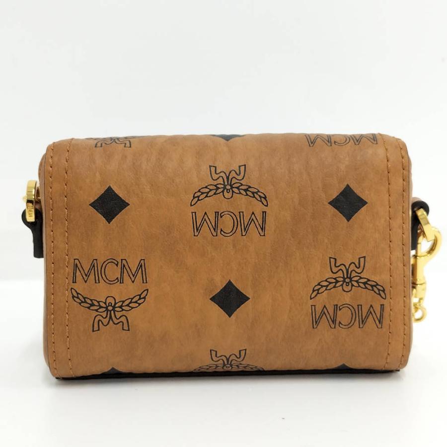 MCM ヴィセトス ショルダーバッグ ポーチ ヴィセトス レザー キャメル