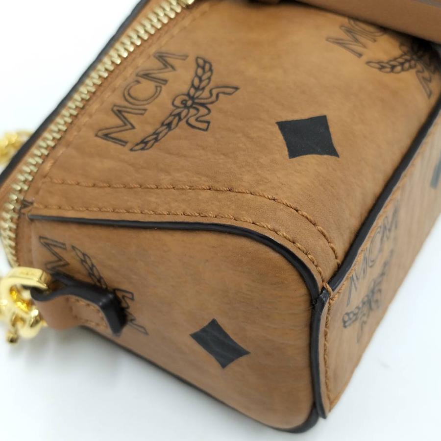 MCM ヴィセトス ショルダーバッグ ポーチ ヴィセトス レザー キャメル