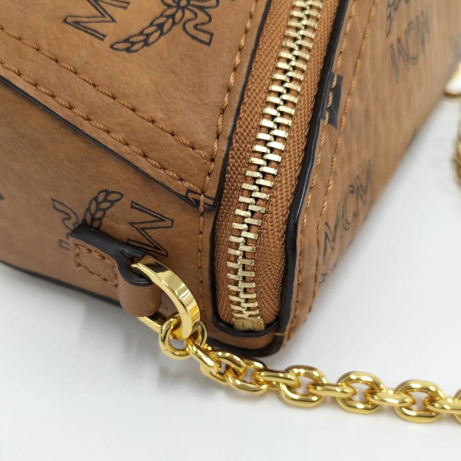 MCM ヴィセトス ショルダーバッグ ポーチ ヴィセトス レザー キャメル