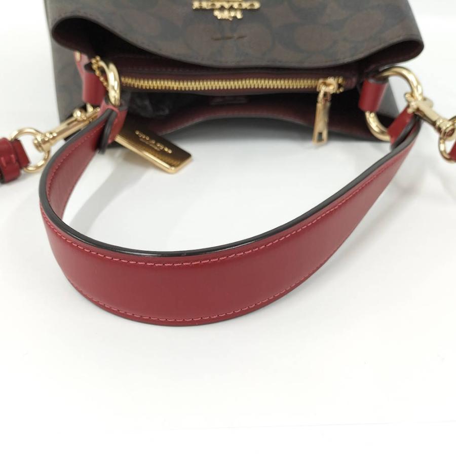 coach 2way ショルダーバッグ　ブラウン/レッド COACH（コーチ） COACH 2WAY ショルダーバッグ シグネチャー PVC