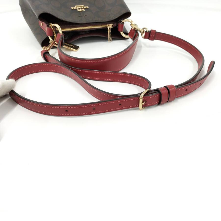 coach 2way ショルダーバッグ　ブラウン/レッド COACH（コーチ） COACH 2WAY ショルダーバッグ シグネチャー PVC
