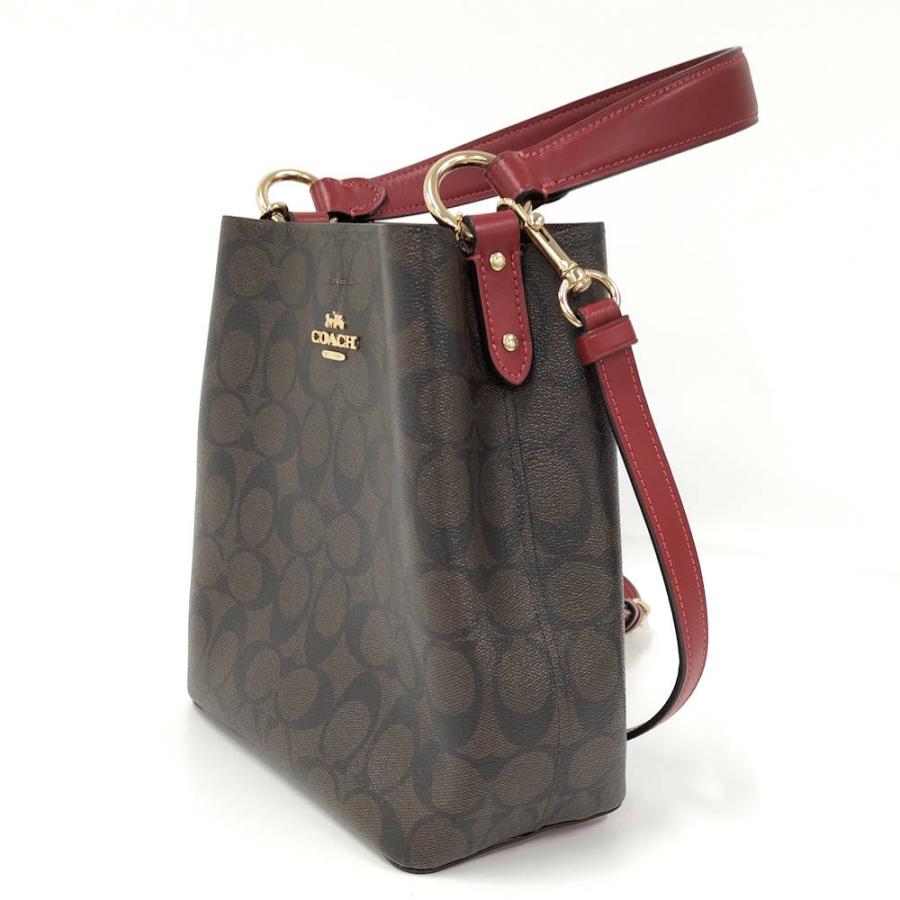 coach 2way ショルダーバッグ　ブラウン/レッド COACH（コーチ） COACH 2WAY ショルダーバッグ シグネチャー PVC