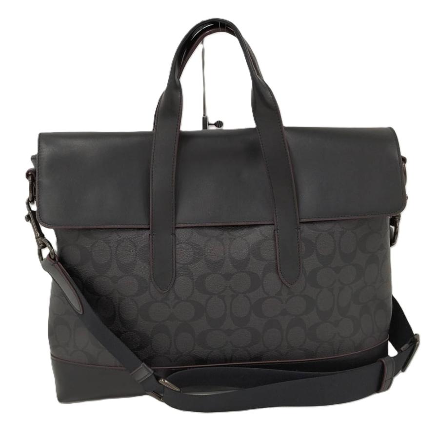 COACH シグネチャー 2way ビジネスバッグ PVCレザー　ブラック COACH（コーチ） COACH 2WAYショルダー ビジネスバッグ シグネチャー