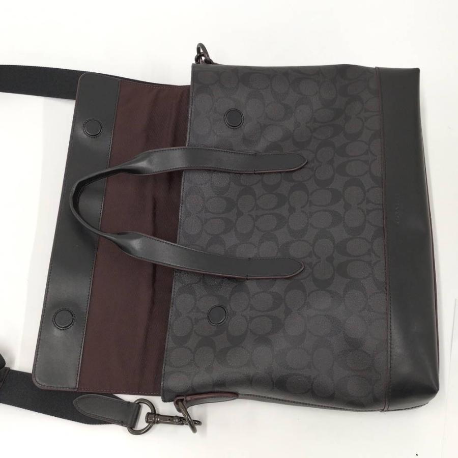 COACH シグネチャー 2way ビジネスバッグ PVCレザー　ブラック COACH（コーチ） COACH 2WAYショルダー ビジネスバッグ シグネチャー