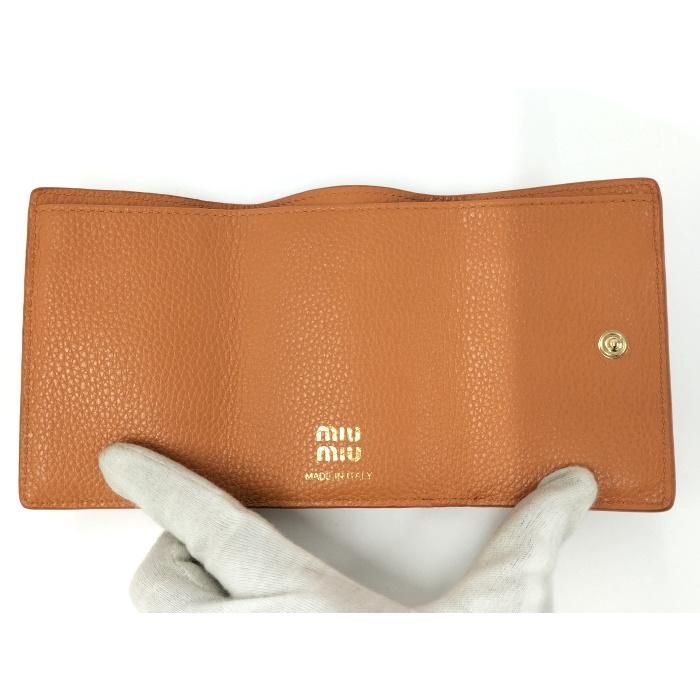 MIU MIU 三つ折り財布 オレンジ 5MH021 miu miu（ミュウミュウ） 三つ折り財布 オレンジ 5MH021 : JJ