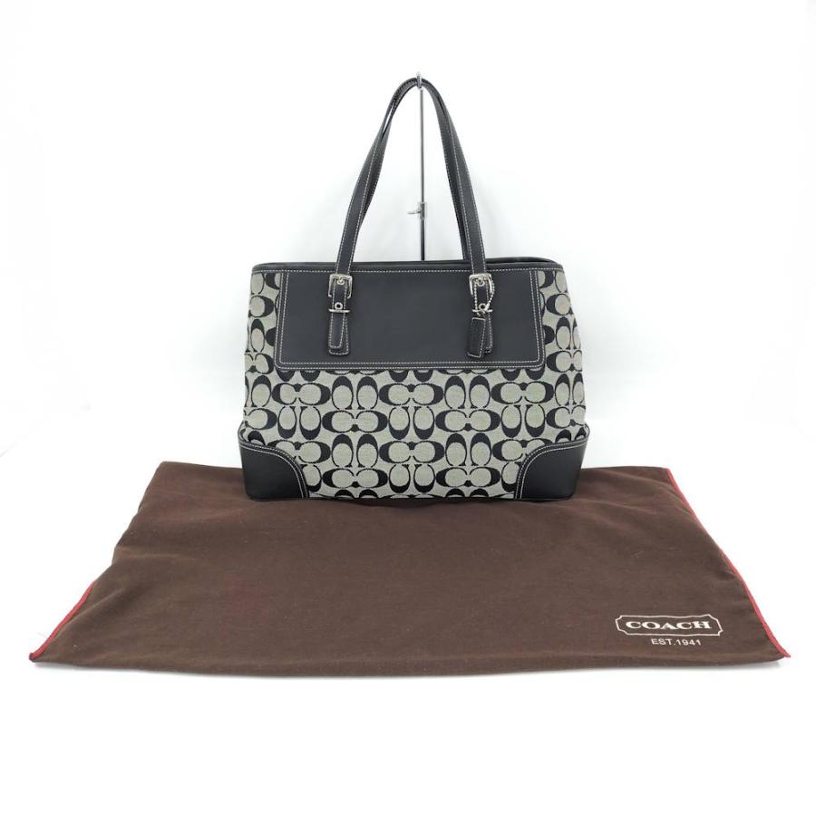 COACH コーチ シグネチャー バッグ ブラック キャンバス レザー 肩掛け COACH（コーチ） ショルダーバッグ シグネチャー レザー×キャンバス