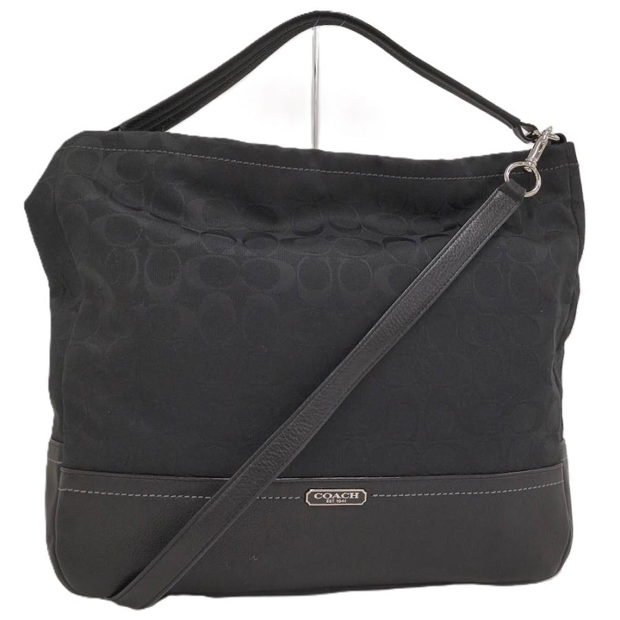 COACH（コーチ） 2WAYバッグ シグネチャー キャンバス ブラック : JJ