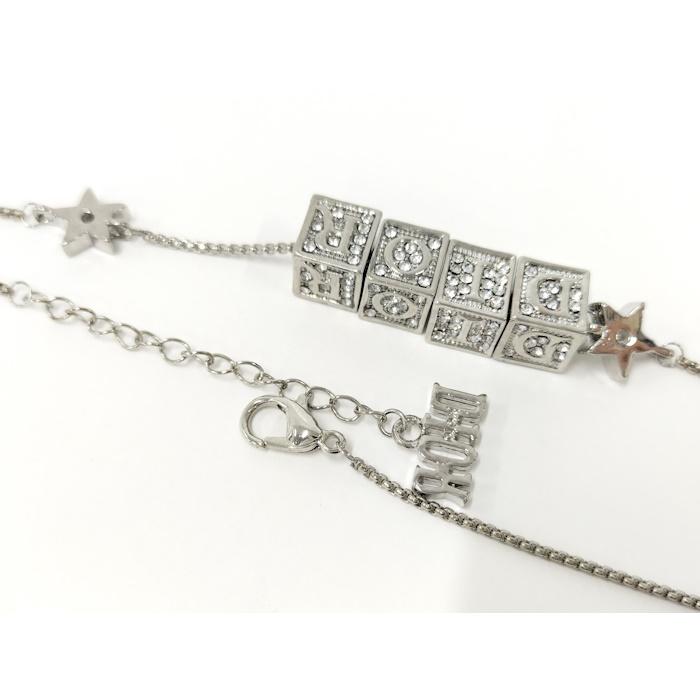 Christian Dior ネックレス ロゴ キューブモチーフ ラインストーン