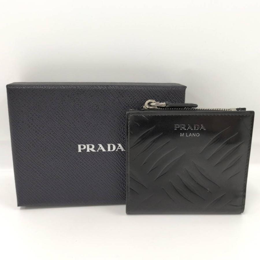 PRADA（プラダ） 二つ折り財布 レザー ブラック 2ML049 : JJ