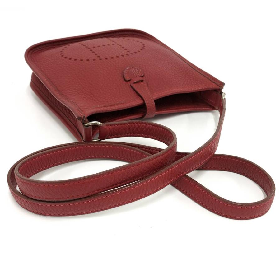 HERMES（エルメス） ショルダーバッグ エヴリンTPM レッド レザー □G