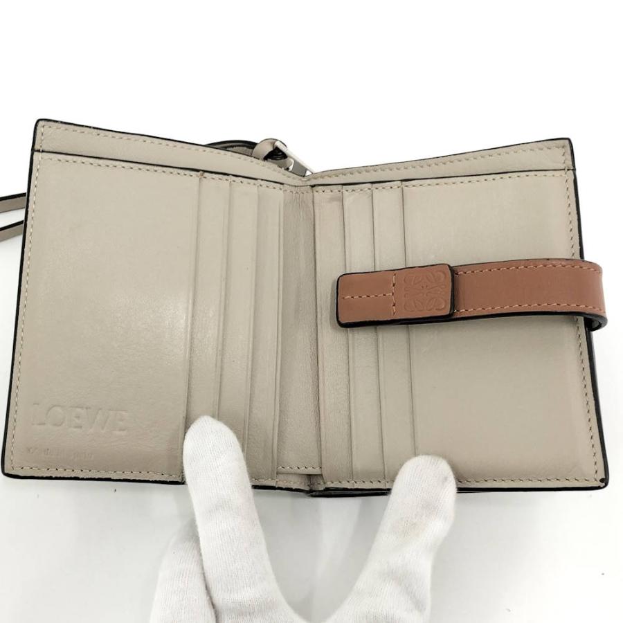 LOEWE（ロエベ） 二つ折り財布 アナグラム レザー グリーン系 : JJ