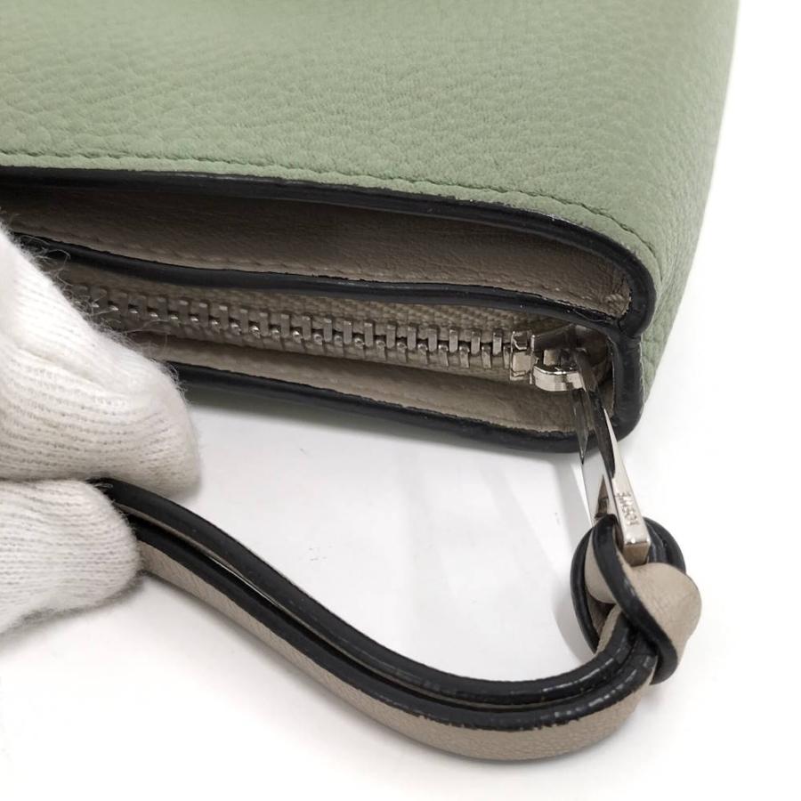 LOEWE（ロエベ） 二つ折り財布 アナグラム レザー グリーン系 : JJ