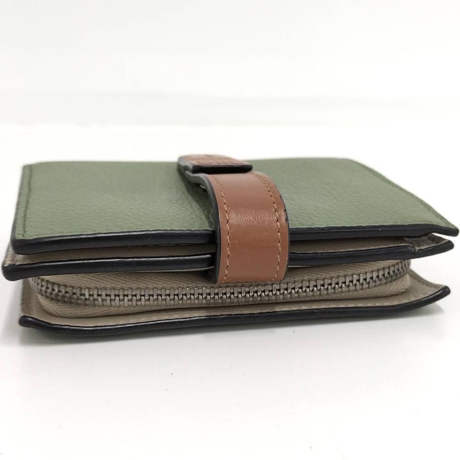 LOEWE（ロエベ） 二つ折り財布 アナグラム レザー グリーン系 : JJ