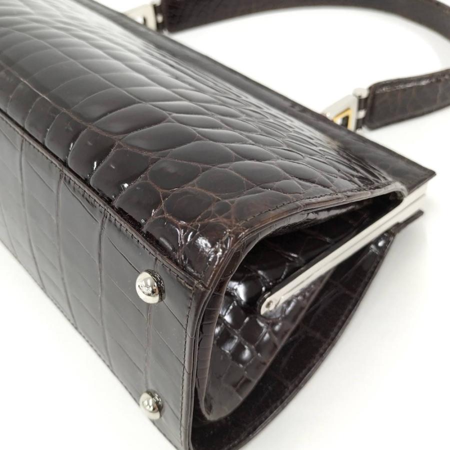 COMTESSE ハンドバッグ クロコダイル レザー ダークブラウン : JJ