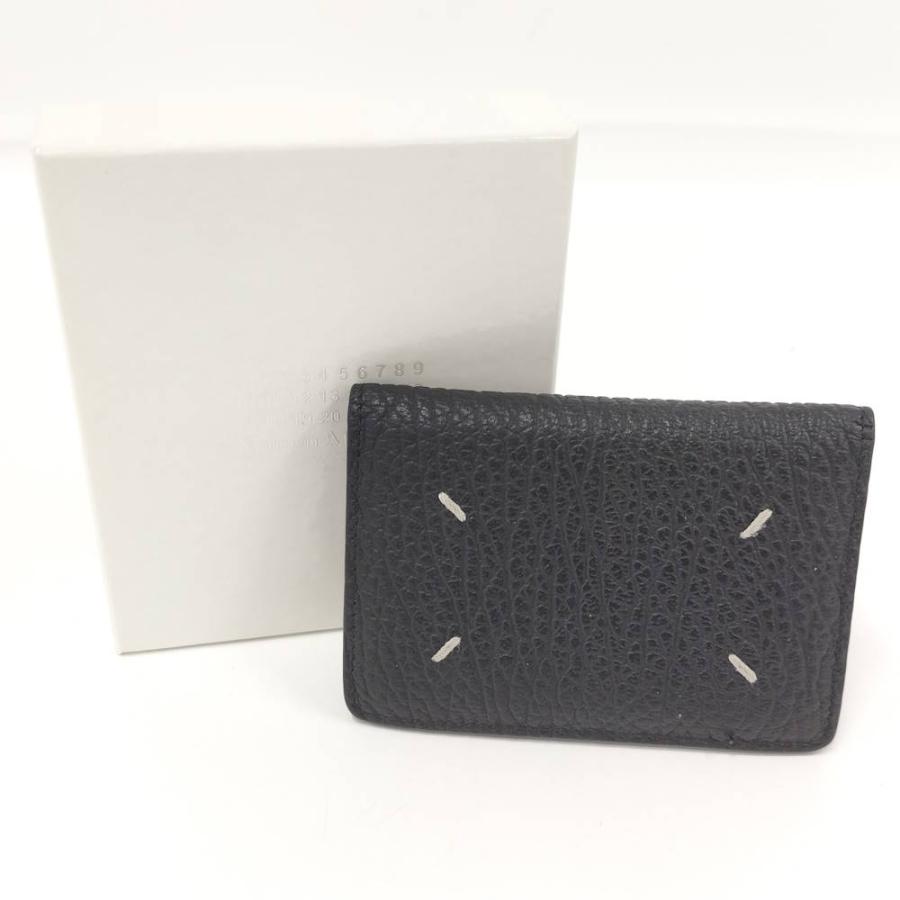 Maison Margiela 二つ折りカードケース レザー ブラック SA1VX0011_7