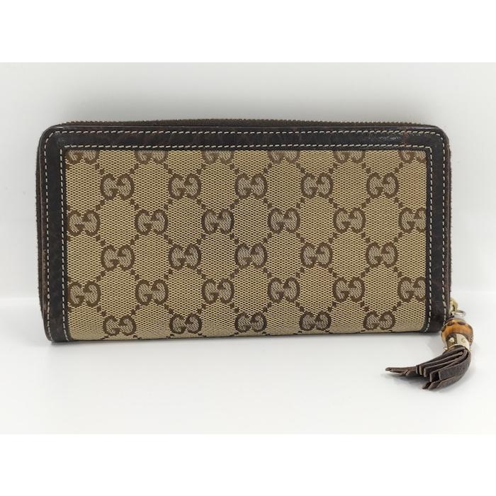 GUCCI ラウンドファスナー長財布 バンブータッセル GGキャンバス