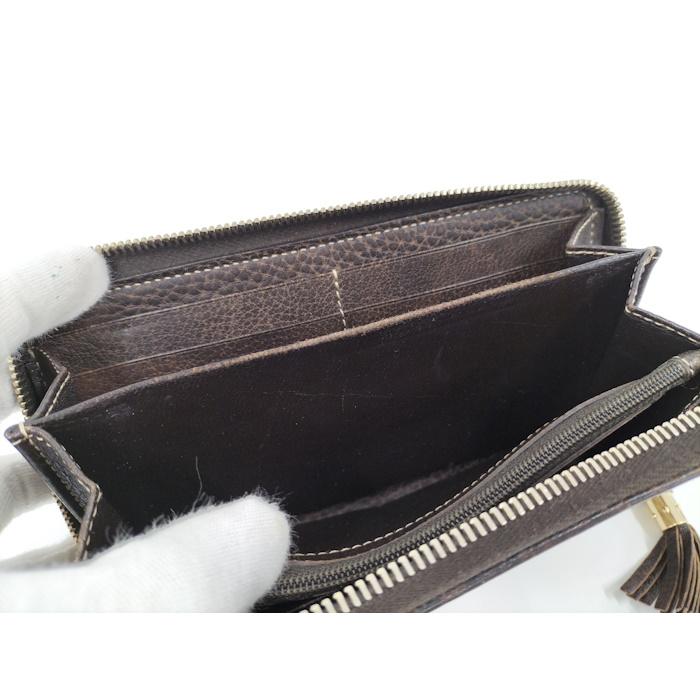 GUCCI グッチ　長財布　ラウンドジップ　ラウンドファスナー　バンブータッセル GUCCI ラウンドファスナー長財布 バンブータッセル GGキャンバス