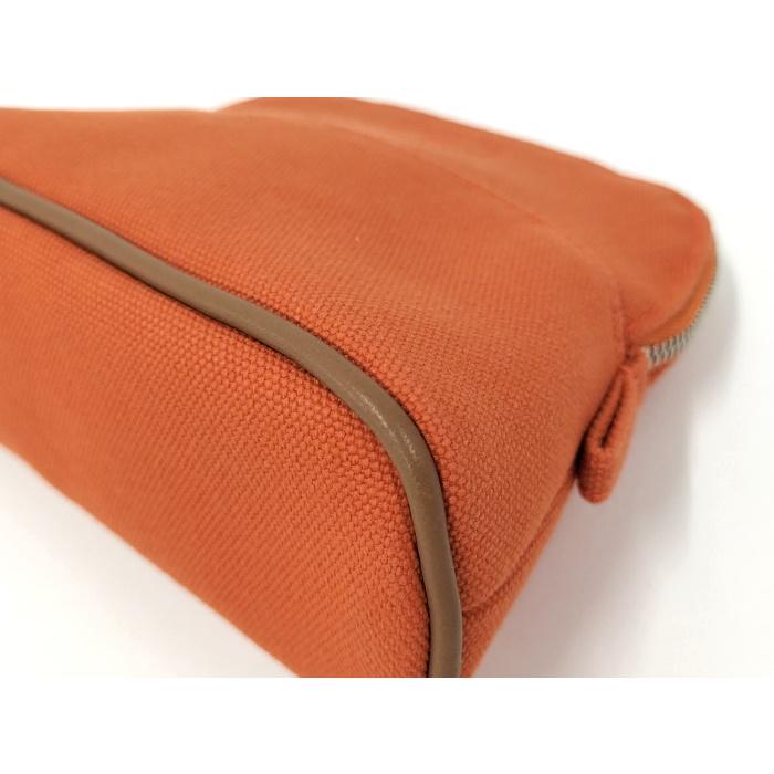 HERMES ボリードポーチ16 ミニミニ キャンバス オレンジ系_2