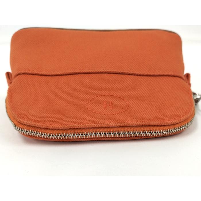 HERMES ボリードポーチ16 ミニミニ キャンバス オレンジ系_5