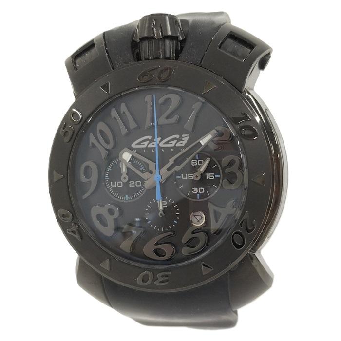 GaGa MILANO マヌアーレ 48 クロノグラフ メンズ腕時計 SS クオーツ