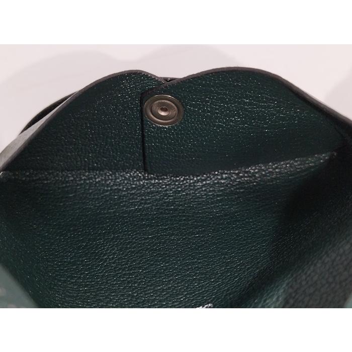 HERMES カルヴィ コインケース シェーブル レザー グリーン系 A刻印の画像