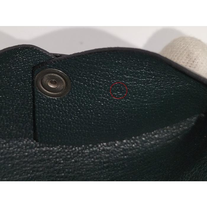 HERMES カルヴィ コインケース シェーブル レザー グリーン系 A刻印の画像