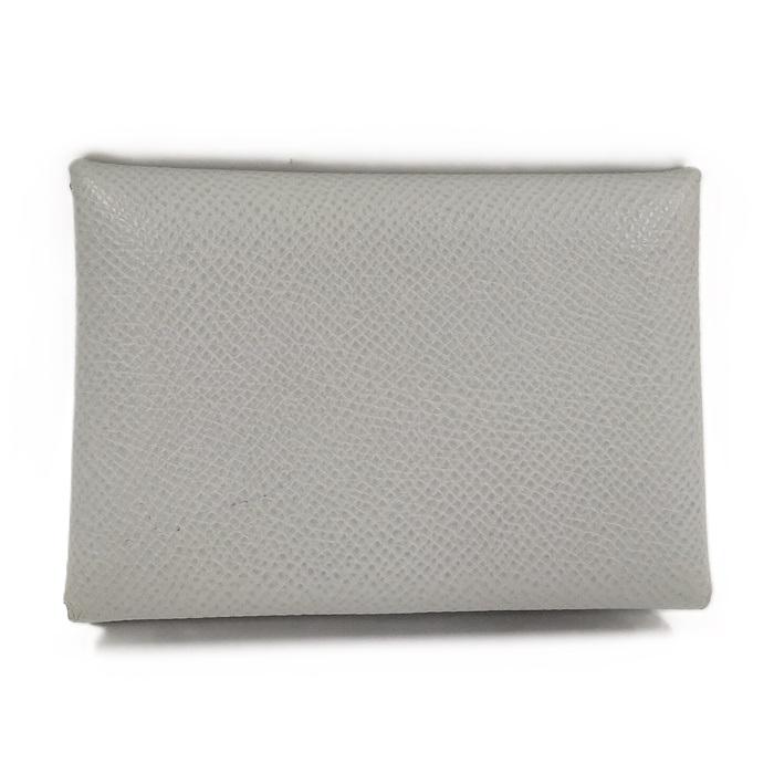 s*i様 HERMES カルヴィ デュオ グレー ライトグレー HERMES（エルメス） カルヴィ デュオ レザー グレー系 B刻印 : JJ