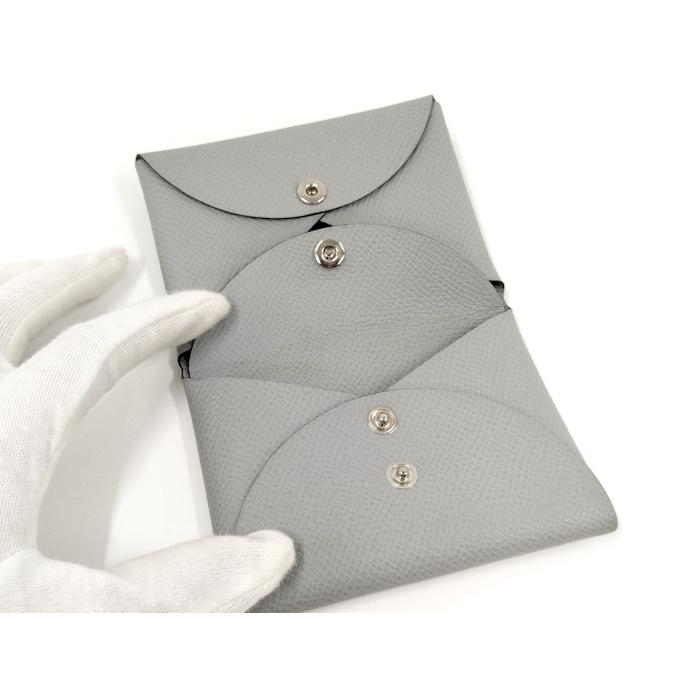 HERMES（エルメス） カルヴィ デュオ レザー グレー系 B刻印 : JJ