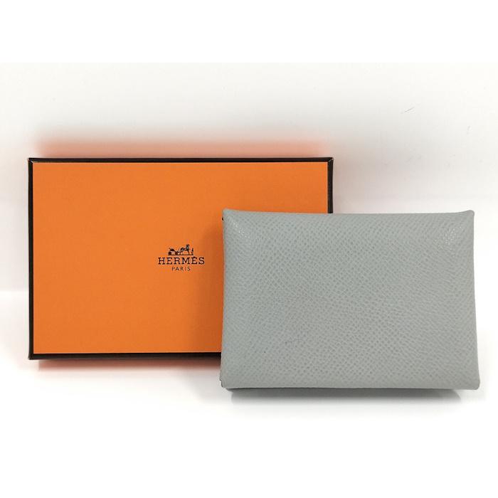 HERMES（エルメス） カルヴィ デュオ レザー グレー系 B刻印 : JJ 