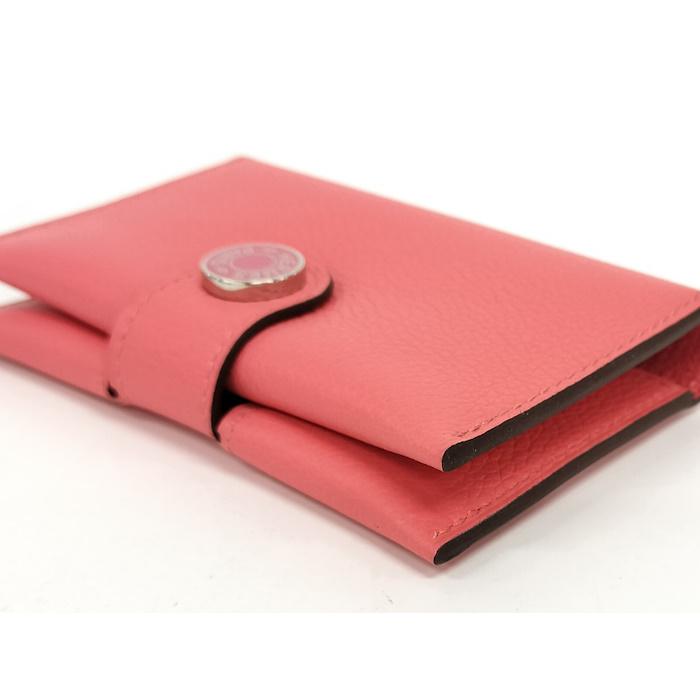 HERMES ピンク レザー 名刺入れ カードケース HERMES（エルメス） HERMES RMS カードケース 名刺入れ レザー ローズ