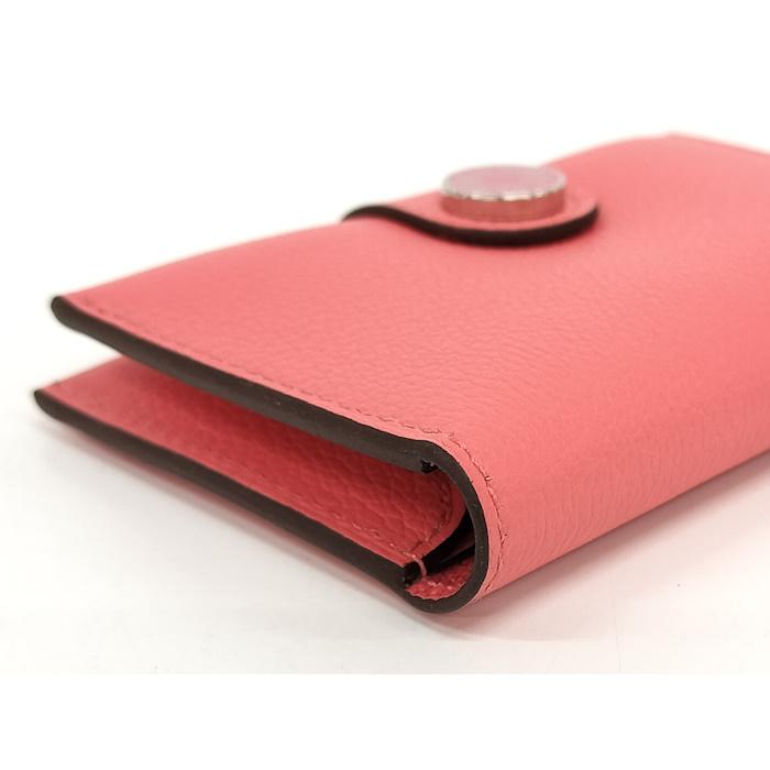 HERMES ピンク レザー 名刺入れ HERMES（エルメス） HERMES RMS カードケース 名刺入れ レザー ローズ