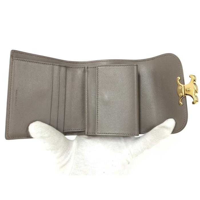 【超極美品】CELINE スモールフラップウォレット　三つ折り財布　トリオンフ CELINE スモールフラップ ウォレット 三つ折り財布 トリオンフ