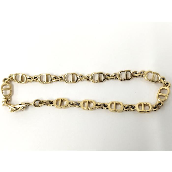 Christian Dior ロゴ ブレスレット メッキ GP ゴールド : JJ