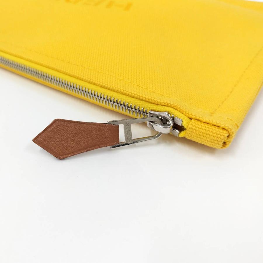 エルメス HERMES ポーチ ヨッティングPM イエロー シルバー金具 HERMES（エルメス） ヨッティングPM ポーチ キャンバス イエロー : JJ