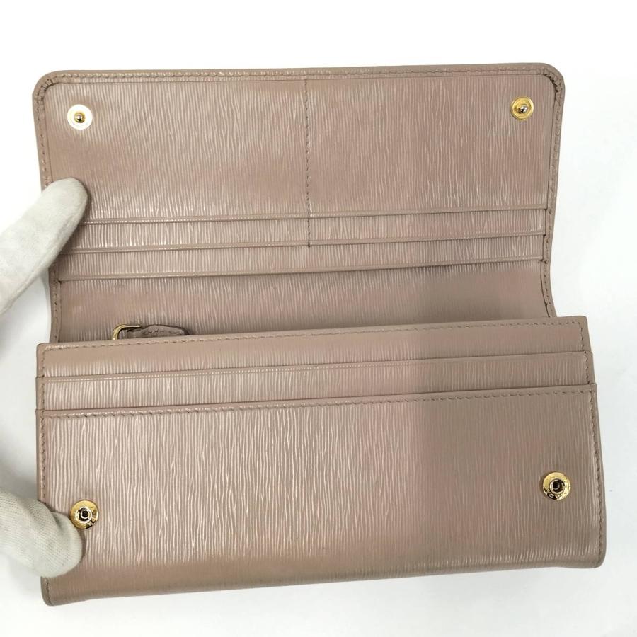 PRADA（プラダ） 二つ折り長財布 レザー ベージュ 1MH132 : JJ