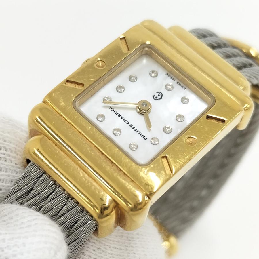 PHILIPPE CHARRIOL 腕時計 サントロペ SS×GP クオーツ ホワイトシェル
