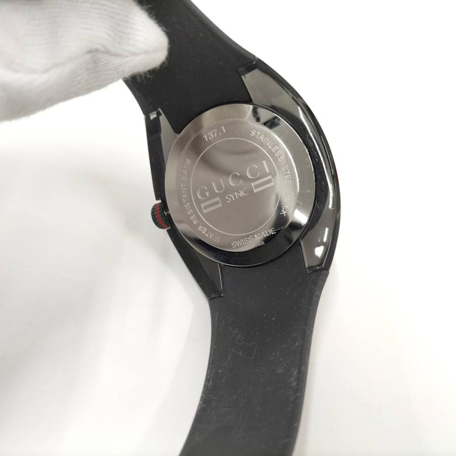 GUCCI（グッチ） 腕時計 シンク メンズ クオーツ ラバー ブラック 
