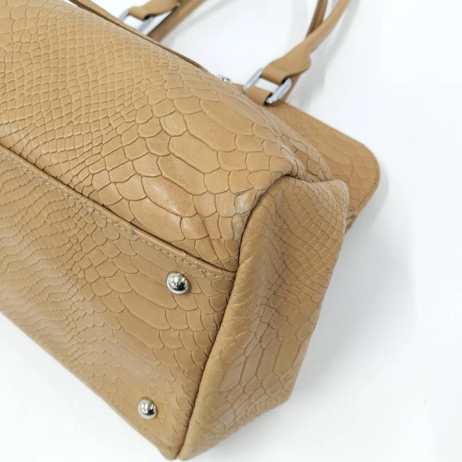 美品✨️ ロンシャン ワンショルダーバッグ ゴールド金具 A4収納可 大容量 LONGCHAMP（ロンシャン） ギャビー パイソン型押しレザー トートバッグ