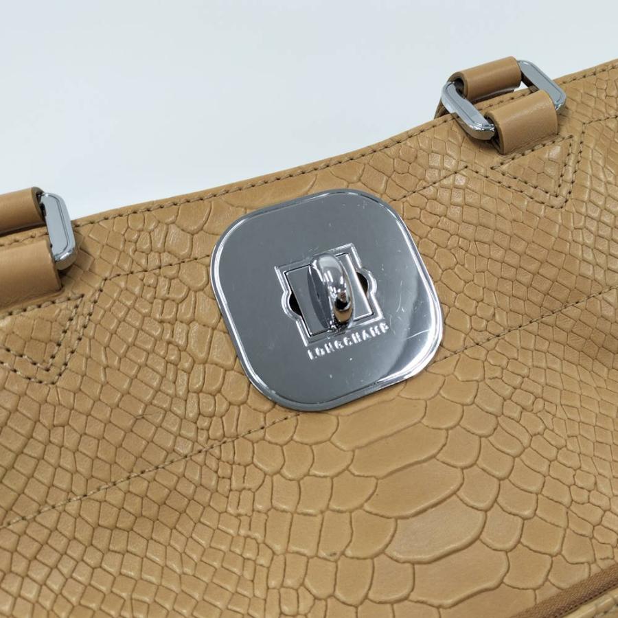LONGCHAMP（ロンシャン） ギャビー パイソン型押しレザー トートバッグ