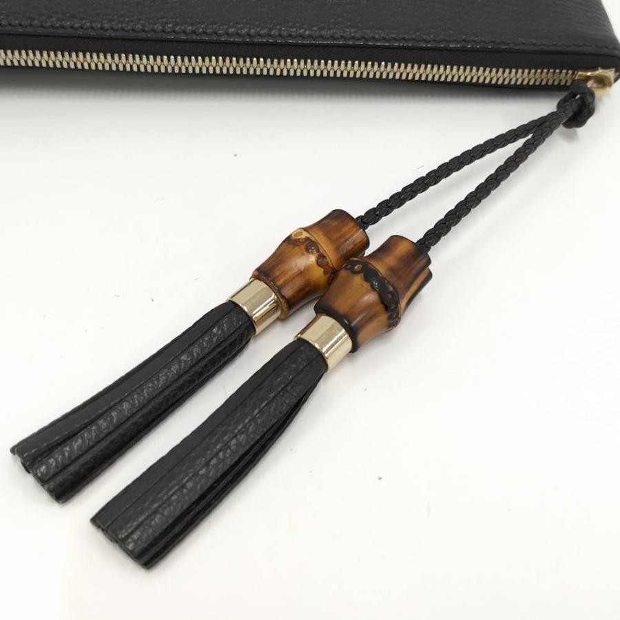 GUCCI（グッチ） バンブー クラッチバッグ レザー ブラック 449653
